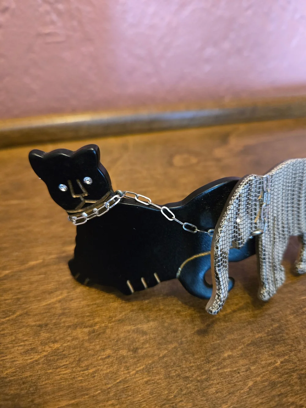 Vintage French Barrette – Panther & Elephant